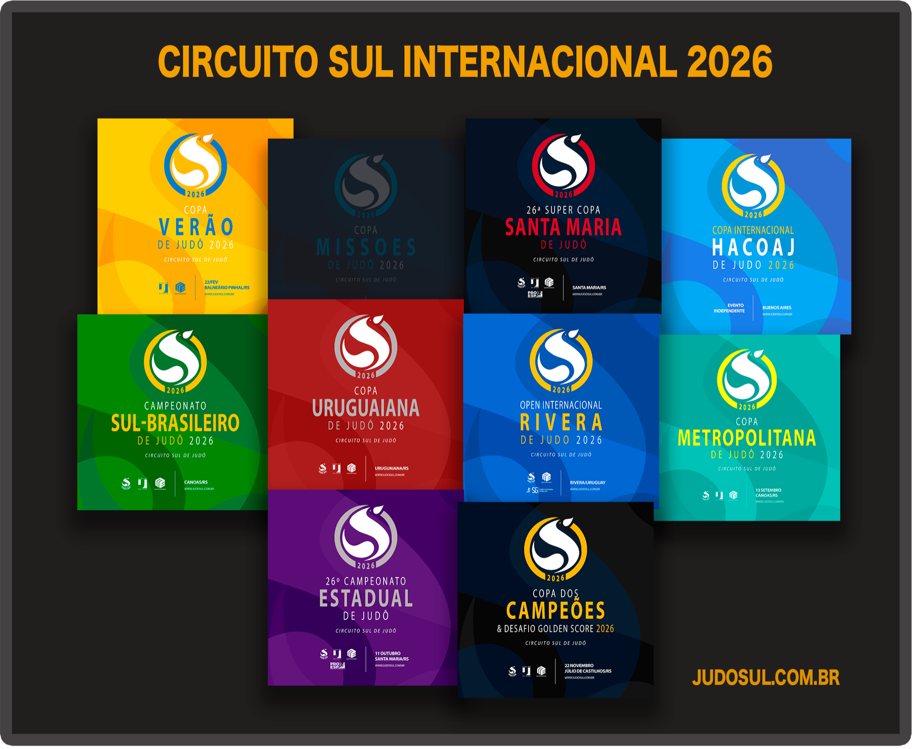 Circuito Sul Internacional 2026: Verão, Missões, Santa Maria, Hacoaj, Sul-Brasileiro, Uruguaiana, Rivera, Metropolitana, Estadual e Copa dos Campeões